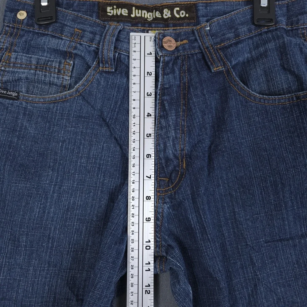 Vintage 5ive Jungle Jeans Mens 30 (Fits 29x28) Blue Wide Leg Baggy Denim Y2K